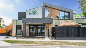 Inspire Early Learning Journey childcare centre exterior building with modern entrance and outdoor play area