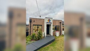 Little Stars Childcare Centre exterior building with entrance, garden area and early learning facilities